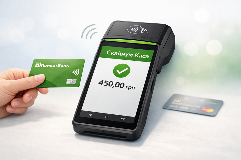 В Скайнум.Каса появилась NFC-оплата от ПриватБанка